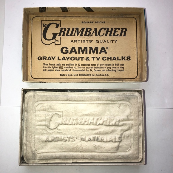 GRUMBACHER Gamma Gray Layout & TV Chalks Set of 12 (665 Like Pastels) - Picture 6 of 12